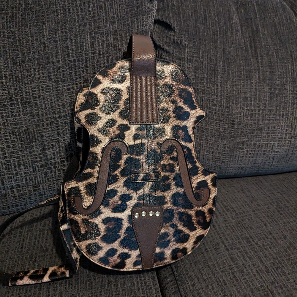 Leopard print guitar back pack/purse
